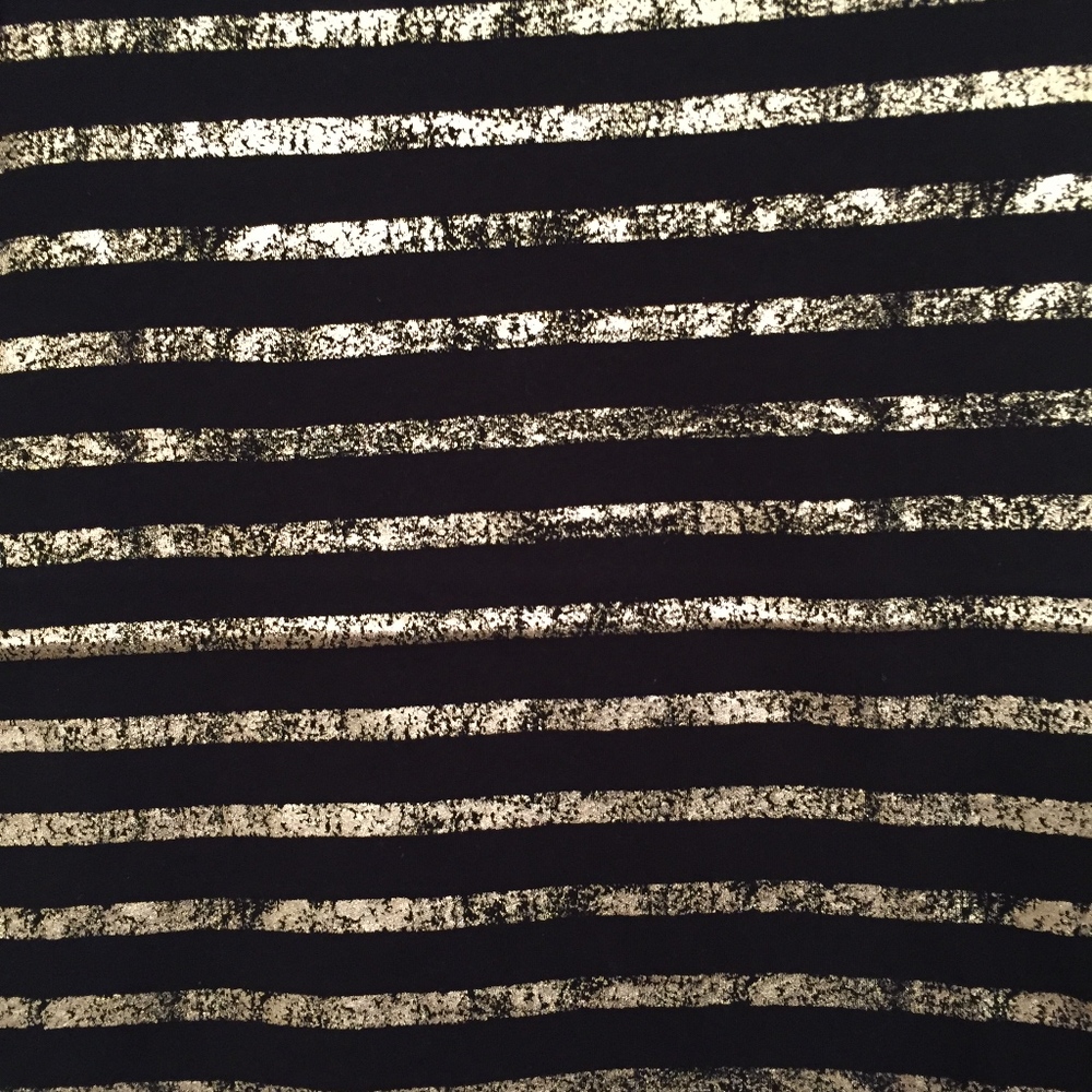 NWT J. Crew Women Black Gold Stripe Short Sleeve T - Picture 2 of 5